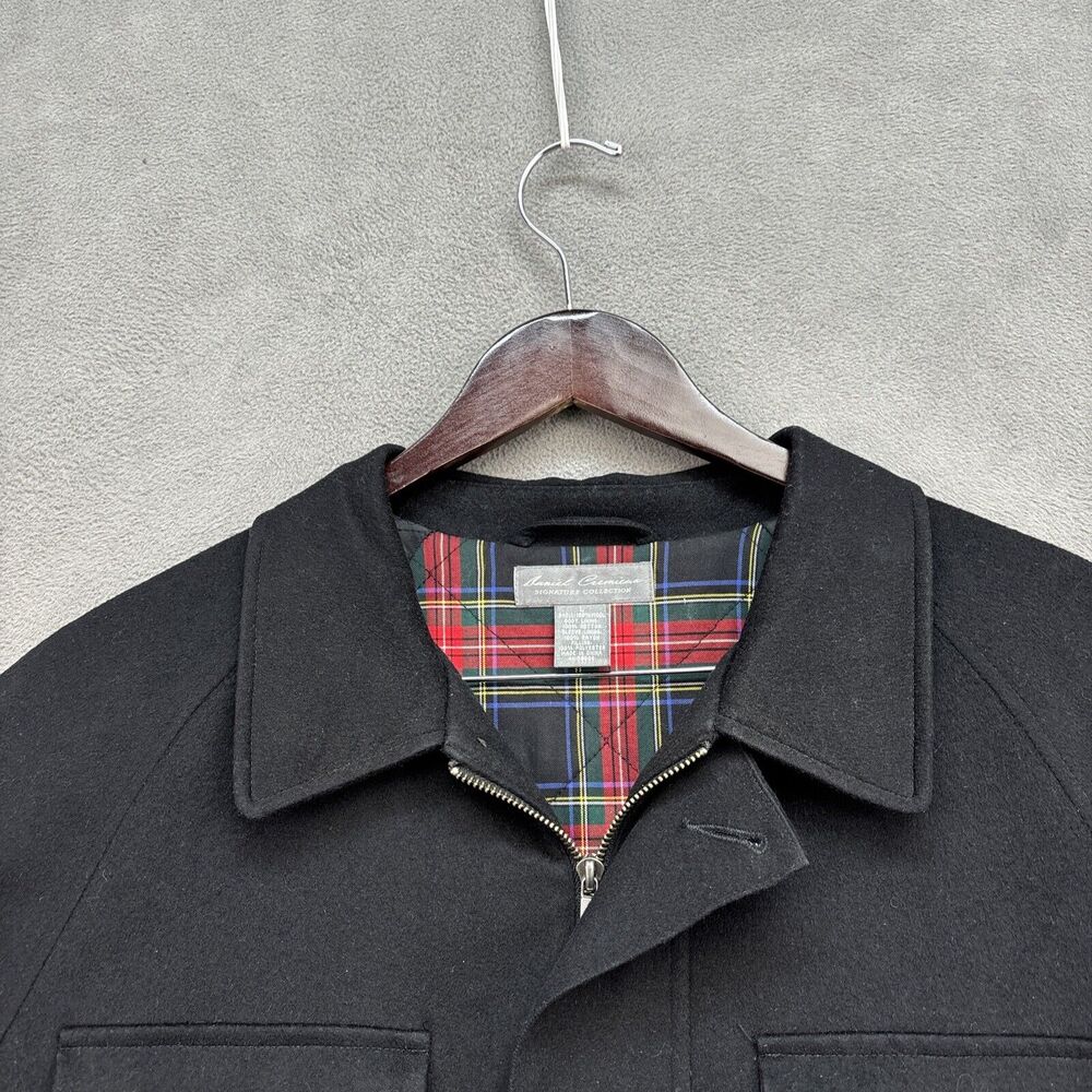Daniel Cremieux Wool Coat Mens L Black Signature Collection Flannel Lined - Picture 3 of 12